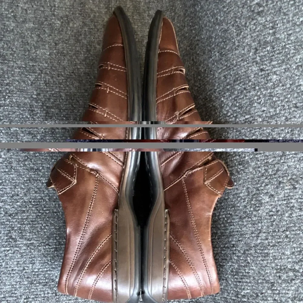 Josef Seibel Fisherman Sandal Loafer Men's Brown Woven Leather Comfort US 10.5